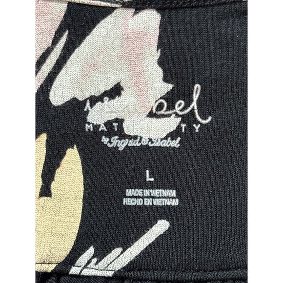 Isabel Maternity By Ingrid & Isabel Dress Womens Large Black Floral Maxi - Picture 4 of 8